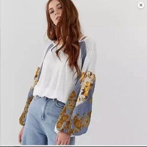 Free People Womens Blossom Sleeve Bohemian Lightweight Sweater Top